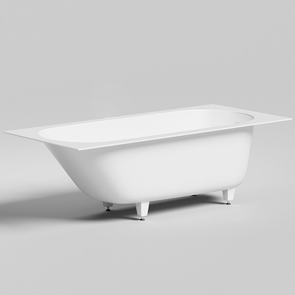 Ванна из искусственного камня Lotis Oberon KIT 180x80см, встраиваемая,Solid Surface, цвет белый матовый