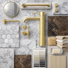 Смеситель для раковины Lotis Santi 1000BB высокий, brushed brass